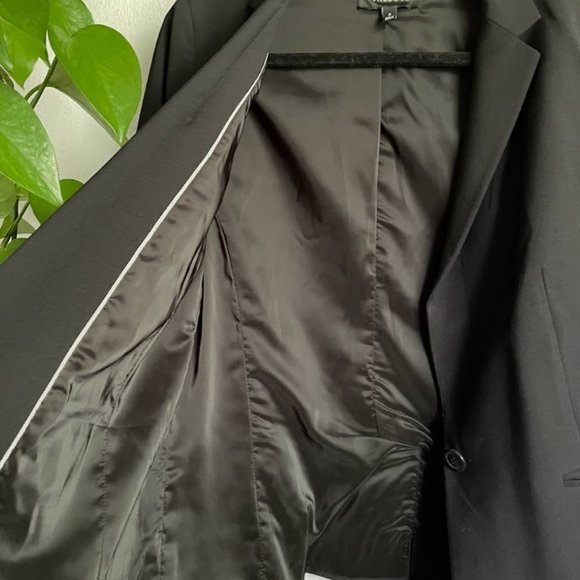 Talbots Lined Wool Stretch Fabric Black Blazer 8 Career Office Business - Picture 4 of 9